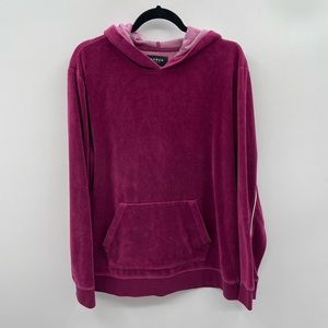 PacSun wine colored velour long sleeve hoodie
